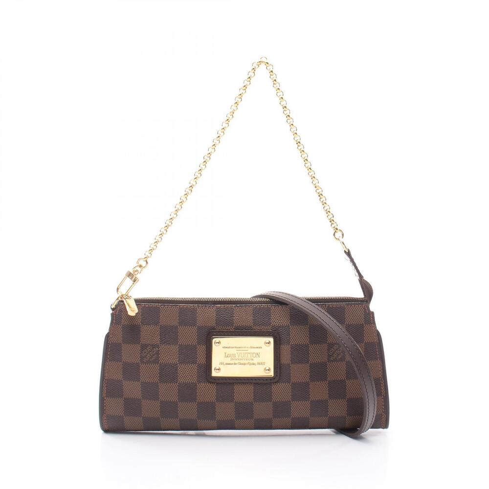 Louis Vuitton Sophie Damier Top Handle Bag Canvas Leather Ebene Brown